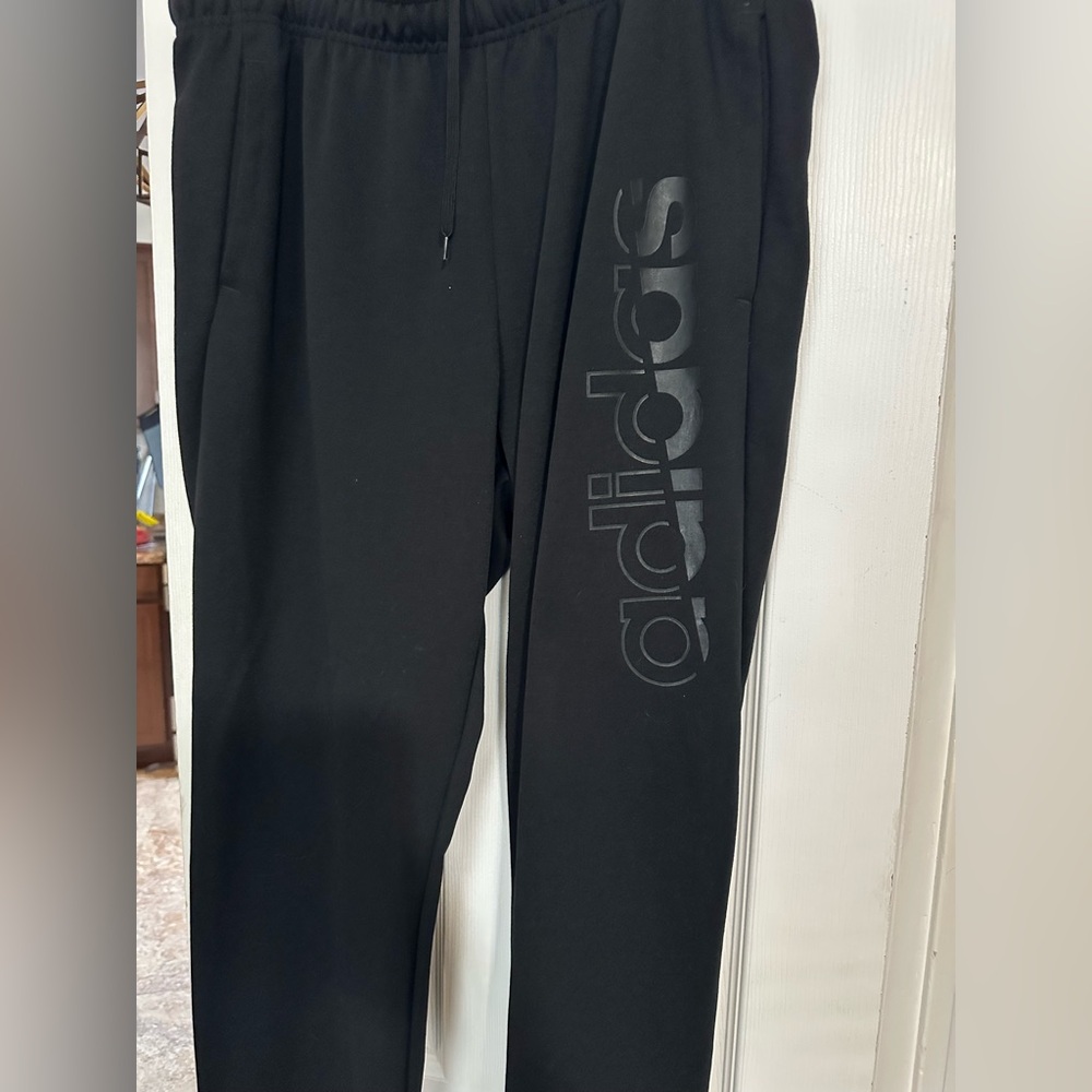NWOT Adidas Men’s Black Sweatpants with Logo